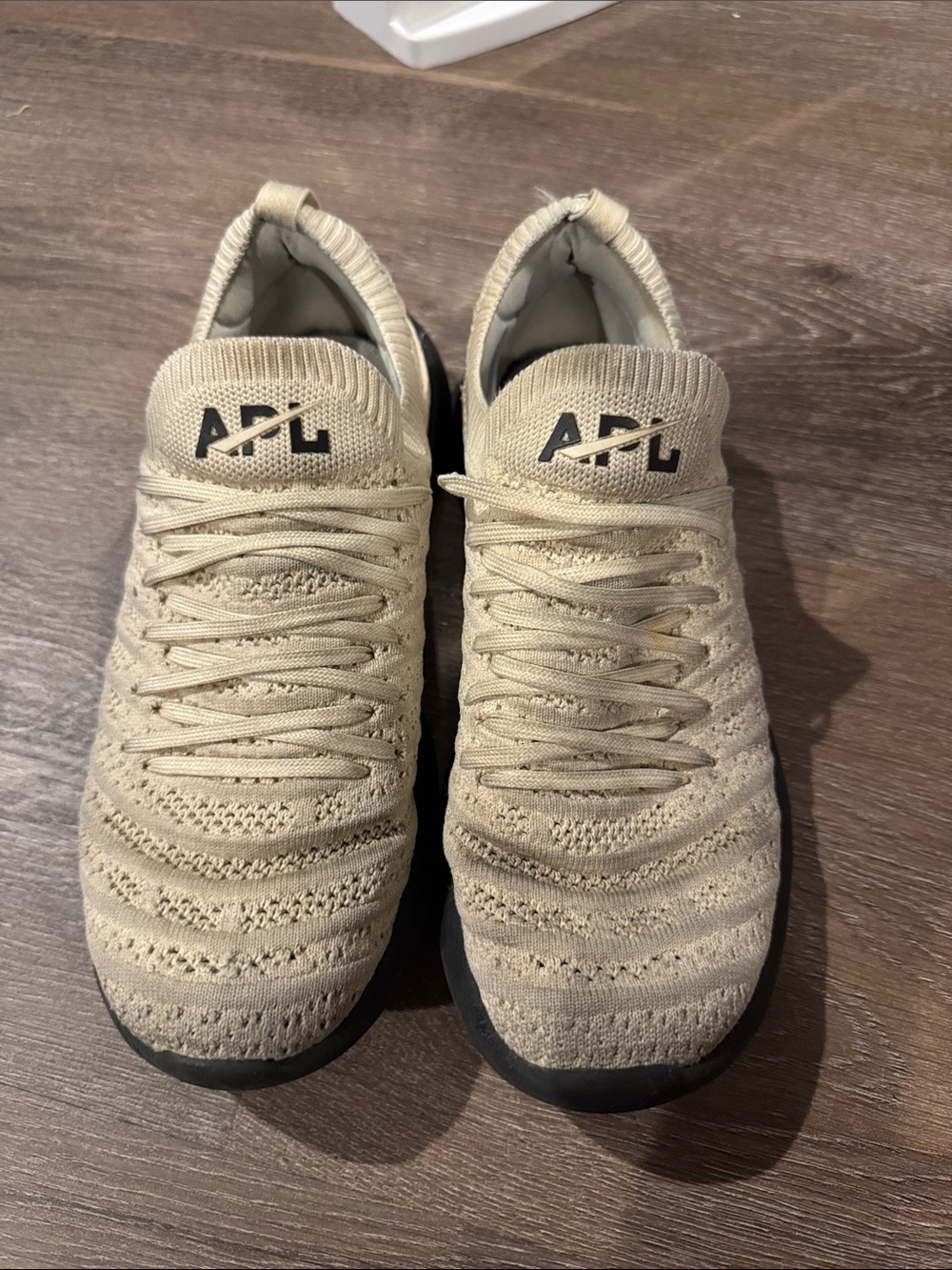 APL Cream Knit Slip-On Sneakers with Black Soles